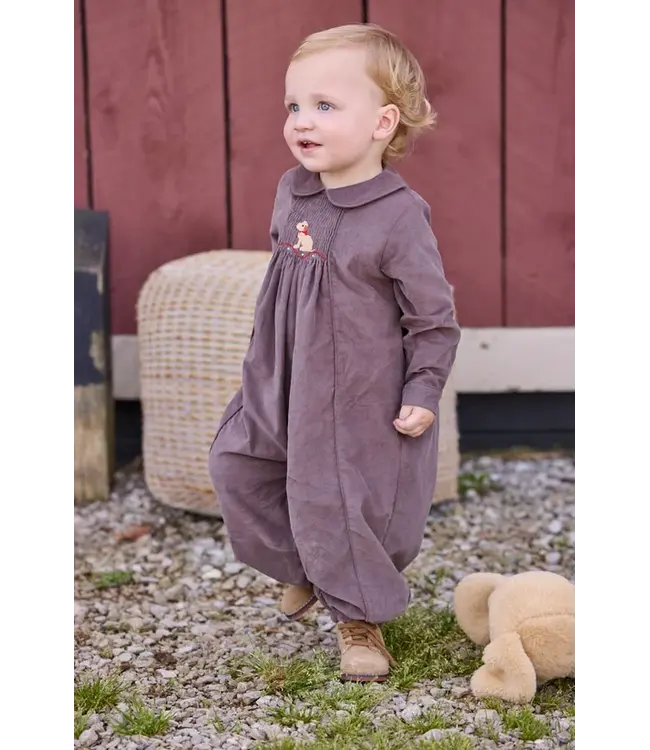 Seated Lab Chest Smocked Romper