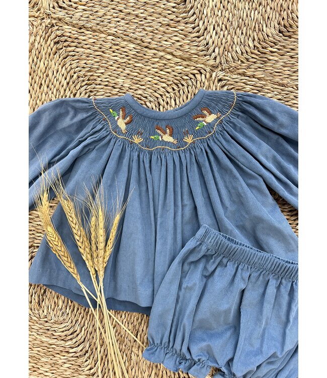 Flying Mallard Smocked Bishop Bloomer Set