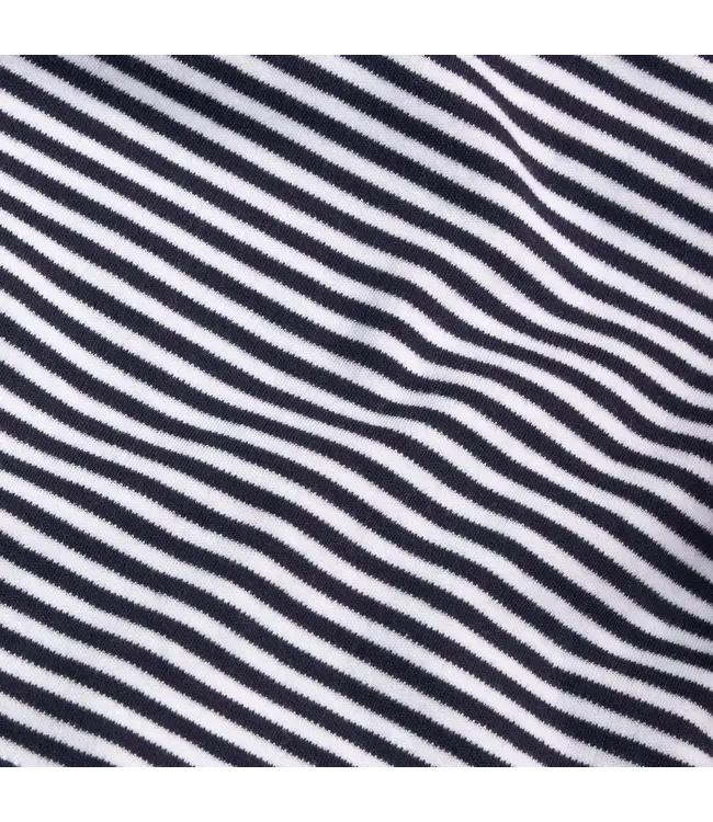 Navy Stripe Long Sleeve Polo
