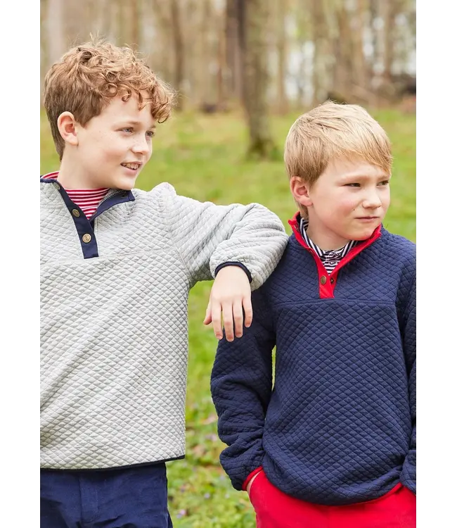 Navy Stripe Long Sleeve Polo
