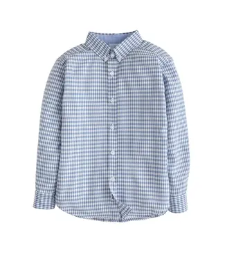 Little English Gray Blue Gingham Button Down Shirt