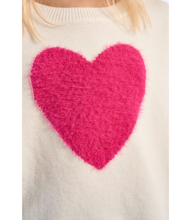 Off White Heart Sweater