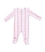 Football Bow Stripe - 2 Way Ruffle Sleeve Zipper Footie