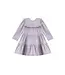 Purple Maggie Long Sleeve Ruffle Yoke Tiered Dress