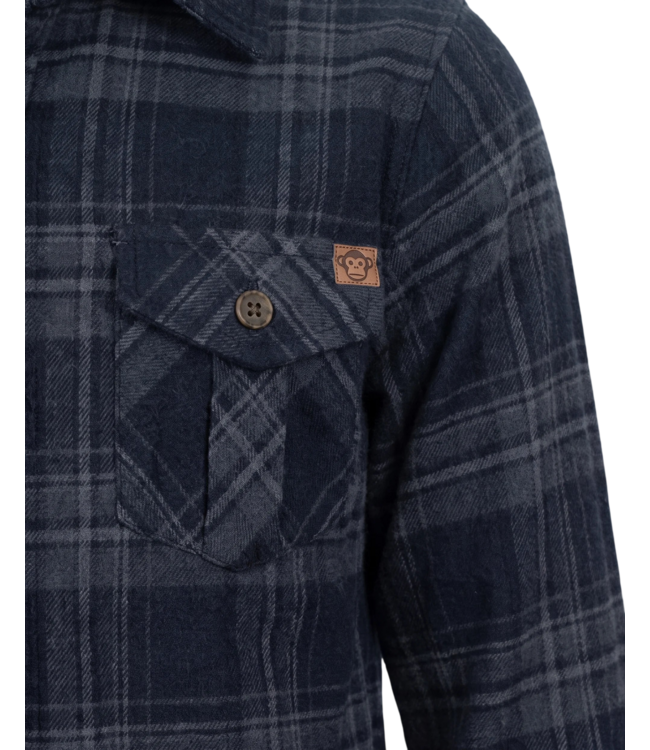 Dark Navy Plaid Flannel Shirt