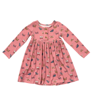babysprouts Butterfly Bloom L/S Henley Dress