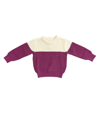 babysprouts Vintage Plum Colorblock Knit Sweater
