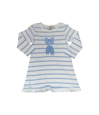 Luigi Blue/White Stripe Ballet Shoes A-Line Dress