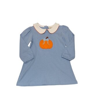 Luigi Blue Dot Pumpkin A-Line Dress