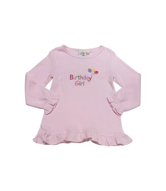Luigi Light Pink L/S "Birthday Girl" with Balloons Top