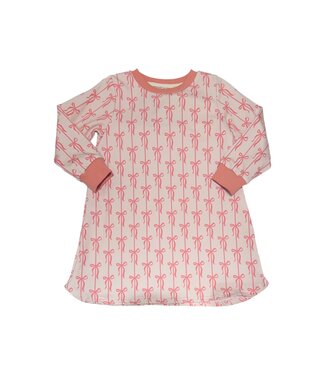 Peach Bows Sweatshirt Dress