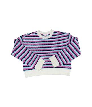 Design History Winter White Stripe Sweater