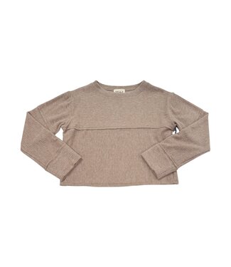Tenly Nutmeg Rib Crosscut L/S Top