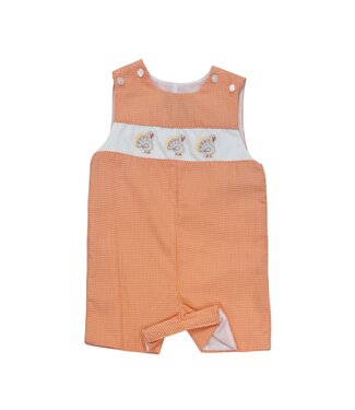 Anavini Orange Gingham Turkey Short Jon Jon