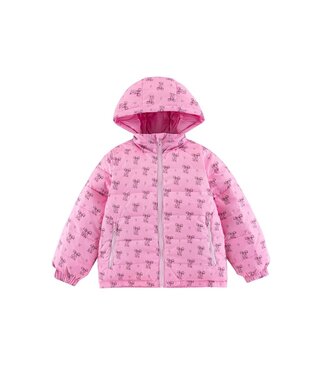 calonie Candy Pink Blake Hooded Reversible Lightweight Down Puffer Jacket