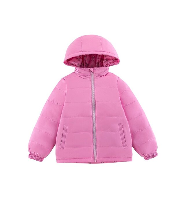 Candy Pink Blake Hooded Reversible Lightweight Down Puffer Jacket