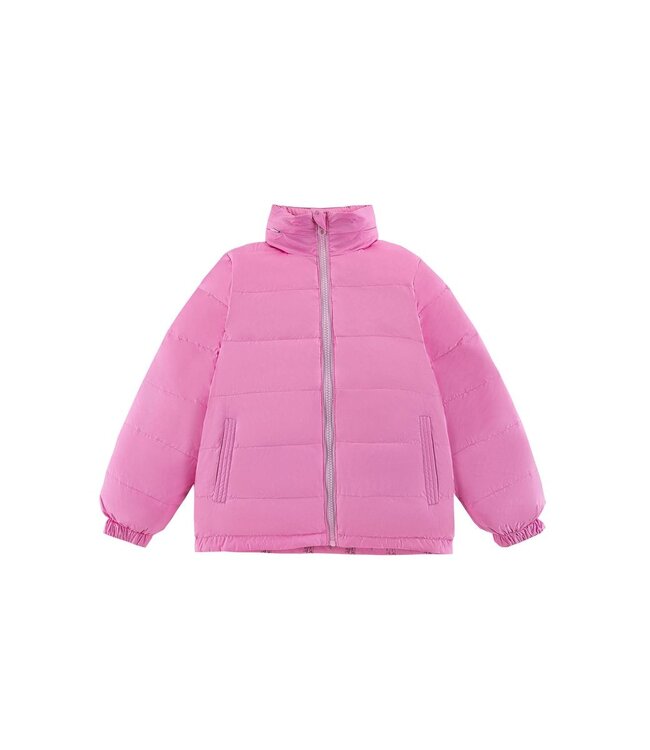Candy Pink Blake Hooded Reversible Lightweight Down Puffer Jacket