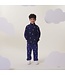 Navy Lightning Bolt Embroidered Pull Over Fleece