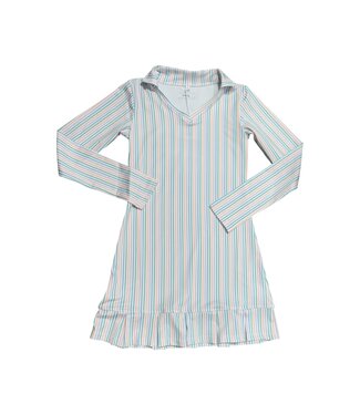 Multi Stripe Pleated Dress
