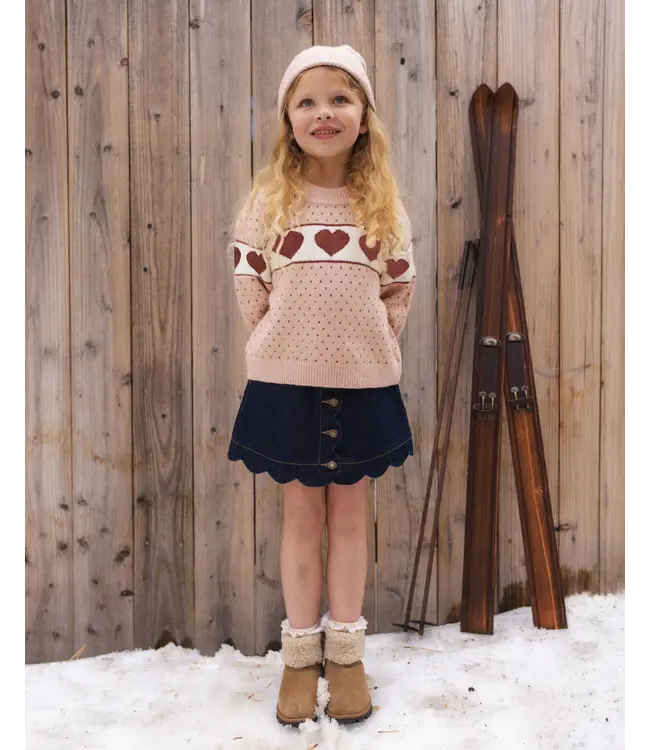 Blush Reagan Hearts Sweater