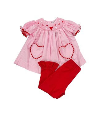 Delaney Pops of Love Smocked Bishop Pant Set