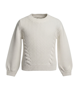 Hope & Henry Ivory Organic Bow Cable Sweater