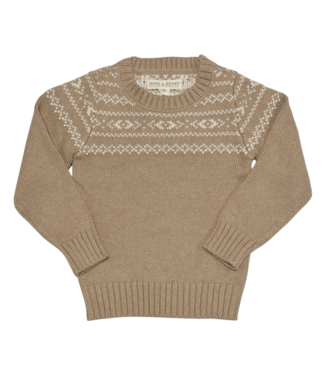 Hope & Henry Camel Fair Isle Organic Sweater