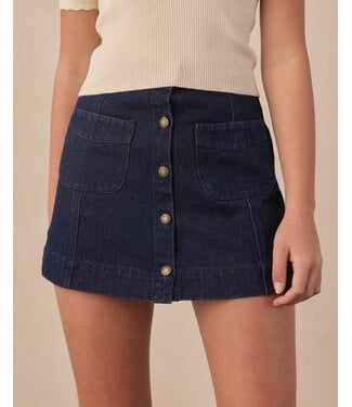 Rylee & Cru Dark Indigo Denver Mini Skirt