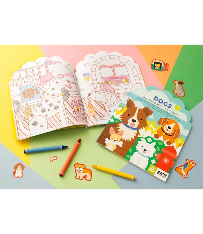 Dogs Coloring Book and Stickers