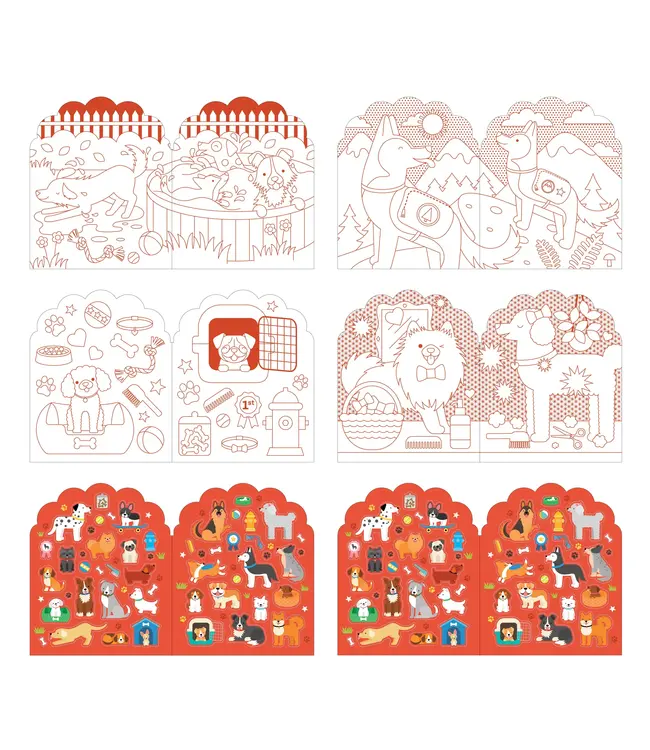 Dogs Coloring Book and Stickers