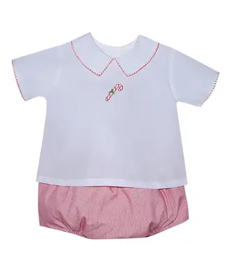 Baby Sen Red Candy Cane Bailey Diaper Set