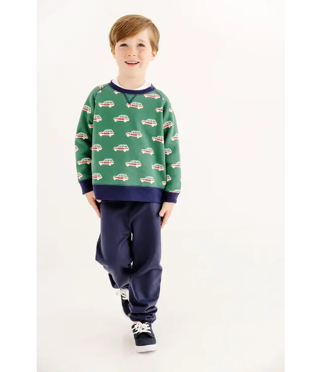 Windsor Wagon (Grier Green) with Nantucket Navy Smitty Sweatshirt