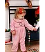 Hamptons Hot Pink with Wreath Embroidery Long Sleeve Ramona Ruffle Romper