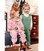 Hamptons Hot Pink with Wreath Embroidery Long Sleeve Ramona Ruffle Romper