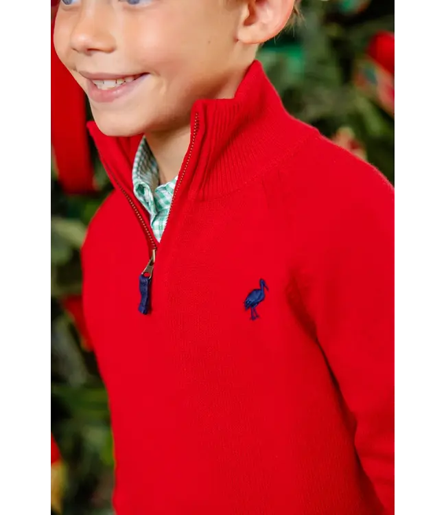 Richmond Red with Nantucket Navy Hayden Half-Zip Sweater
