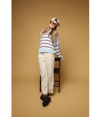 Tenly Blond Biscotti Corduroy Wide Leg Pant