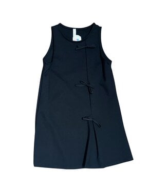 Black Sleeveless Ribbon Dress