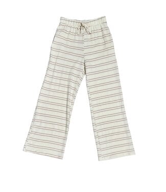 Birch/Taupe Striped Wide Leg Knit Pant
