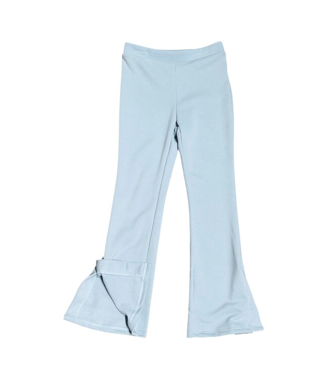 Sky Blue Terry Slit Hem Pant