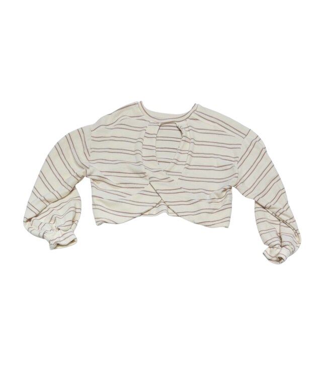 Birch/Taupe Open Back Knit Top