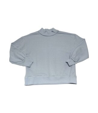 Sky Blue Mock Neck Sweatshirt
