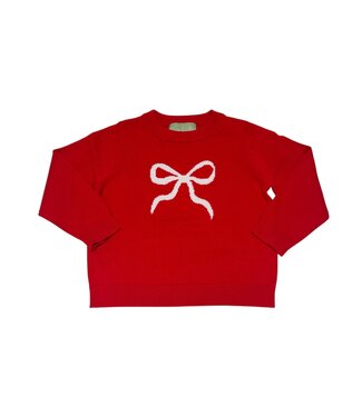 Sage and Lilly Red/White Bow Sweater