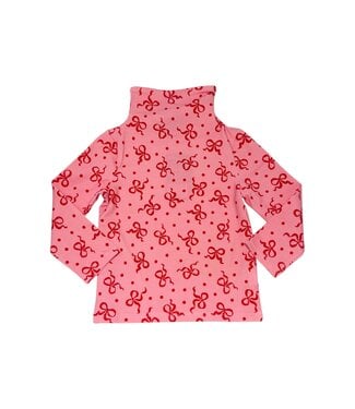Pink/Red Bow Turtleneck
