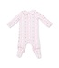 Marnie Rosebud Stripe - Smocked Peter Pan Snap Footie