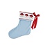 Light Blue Santa Smocked Christmas Stocking