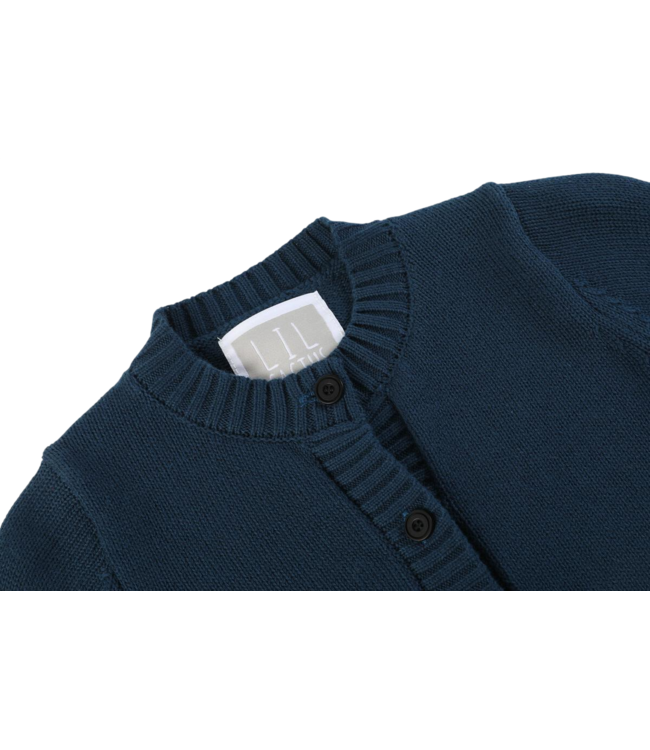 Navy Blue Christmas Santa Knit Cardigan
