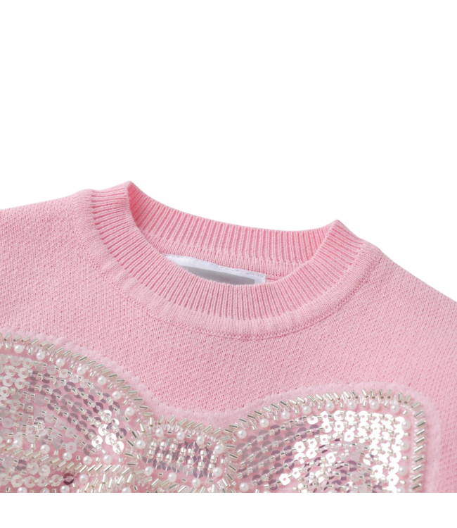 Pink Sparkly Bow Sweater