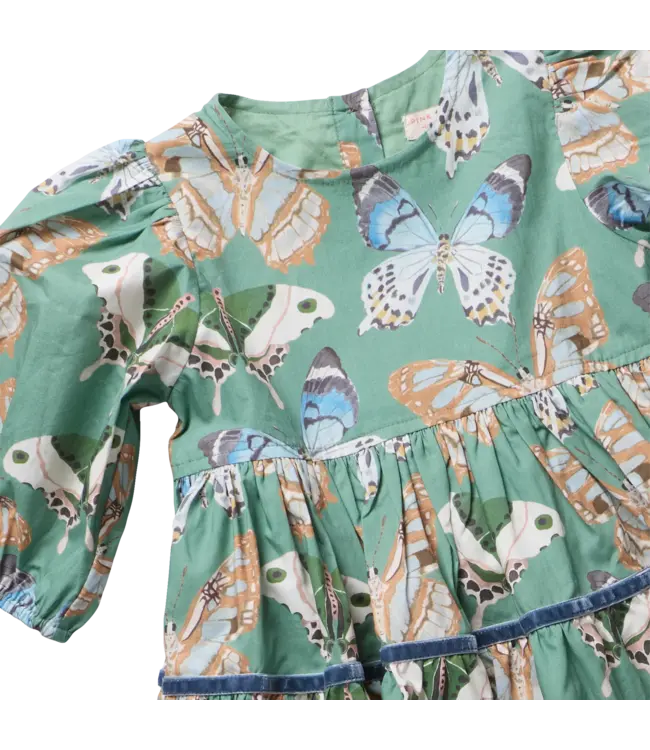 Green Butterflies Maribelle Dress