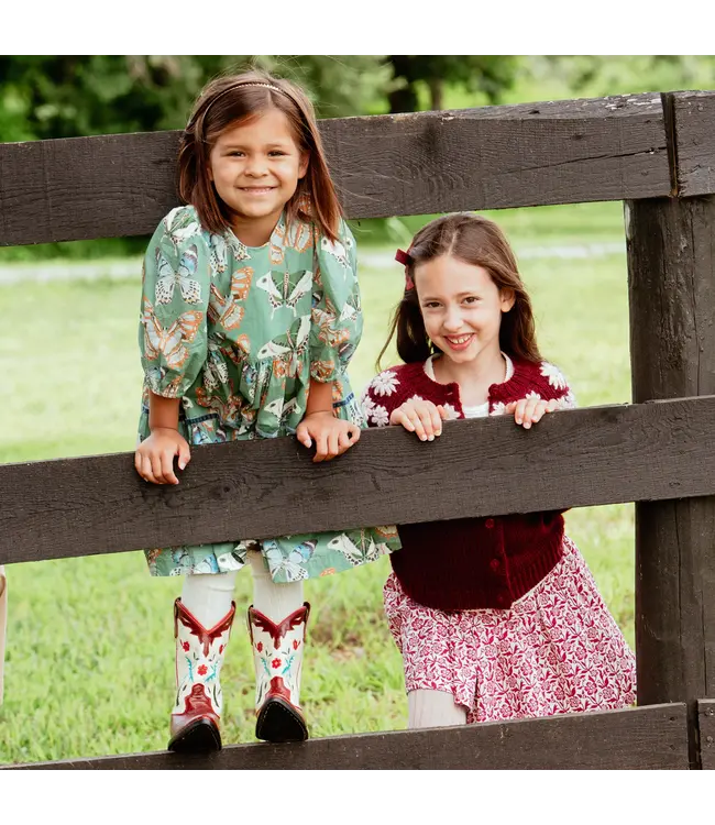 Green Butterflies Maribelle Dress