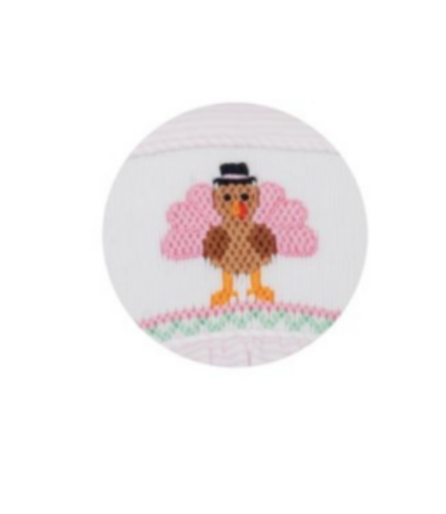 Pink Stripe Knit Turkey Long Sleeve Dress